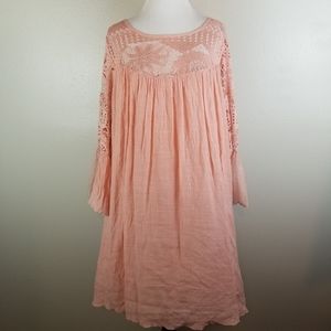 Rebellion Pink Lace Gauzy Babydoll Dress Sz 1X